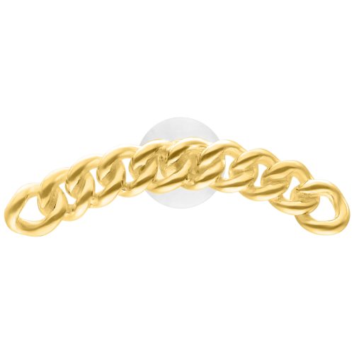Goldenes Chunky Chain Push Fit Labret, 5,0 mm, auf weißem Hintergrund