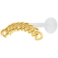 Goldenes Chunky Chain Labret mit 5 mm Plattengröße auf weißem Hintergrund