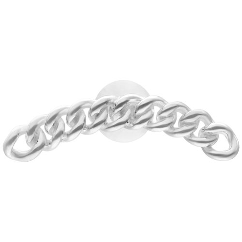 Silbernes Chunky Chain Labret, 5,0 mm Länge, auf weißem Hintergrund