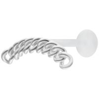 Silbernes Labret mit massiver Kettenglieder-Optik auf weißem Hintergrund