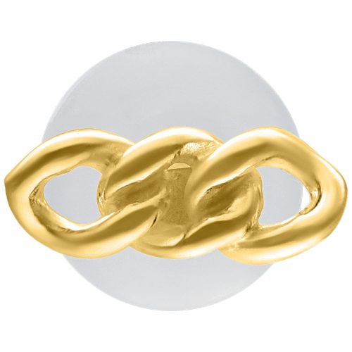 Goldenes Chunky Chain Labret auf weißem Hintergrund, 5,0 mm