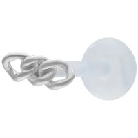 Silbernes Labret mit klobiger Kettenoptik auf hellem Hintergrund