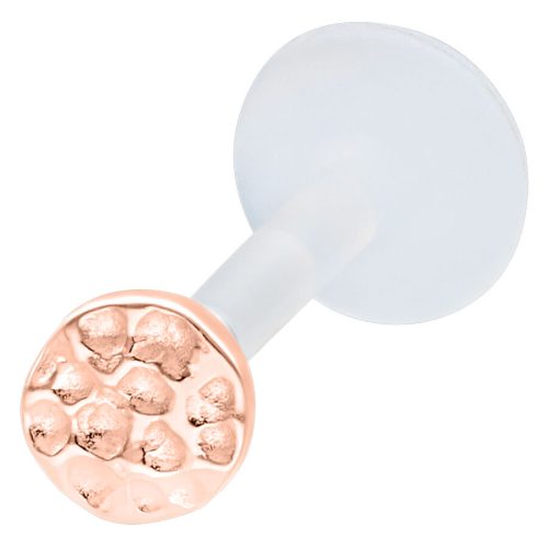 Labret mit roségoldener, gehämmerter Oberfläche, 11mm Länge