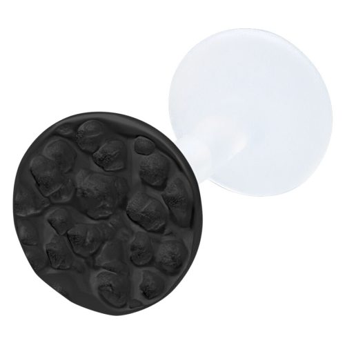 Schwarzes gehämmertes Labret mit Push Fit, 11 mm Länge, auf weißem Hintergrund