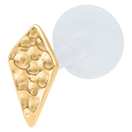 Goldenes Rhombus Labret auf weißem Hintergrund, 11 mm Länge