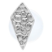 Silbernes Rhombus Labret mit gehämmertem Design auf weißem Hintergrund