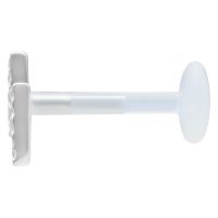 Silbernes Labret mit Push Fit Mechanismus, Länge 11,0 mm, auf weißem Hintergrund