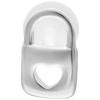Silberfarbenes Labret mit herzförmigem Design auf weißem Hintergrund