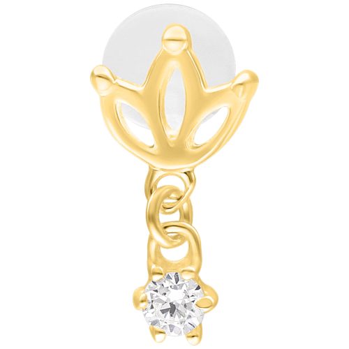 Goldenes Labret mit Lotus-Design und 5,0 mm Plattengröße auf weißem Hintergrund