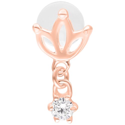Roségoldenes Labret mit Lotus-Design und funkelndem Stein
