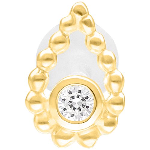 Goldenes Labret mit Perlenoptik, 5,0 mm, vor weißem Hintergrund