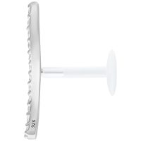Silbernes Labret mit Kristallreihe, Push Fit, auf weißem Hintergrund