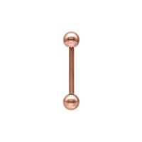 Roségoldenes Barbell mit Außengewinde auf weißem Hintergrund
