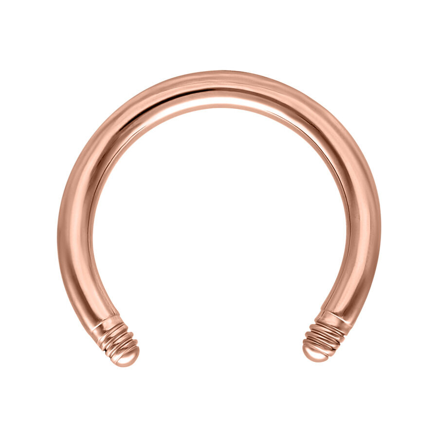 Roségold Circular Barbell aus Chirurgenstahl 316L auf weißem Hintergrund