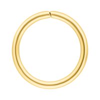 Goldener nahtloser Ring aus Chirurgenstahl auf weißem Hintergrund