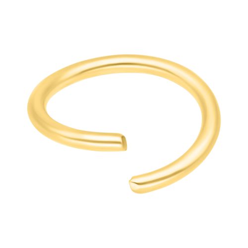 Goldener nahtloser Ring aus Chirurgenstahl auf weißem Hintergrund