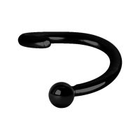 Schwarzer Continuous Ball Closure Ring aus Chirurgenstahl mit Kugelverschluss