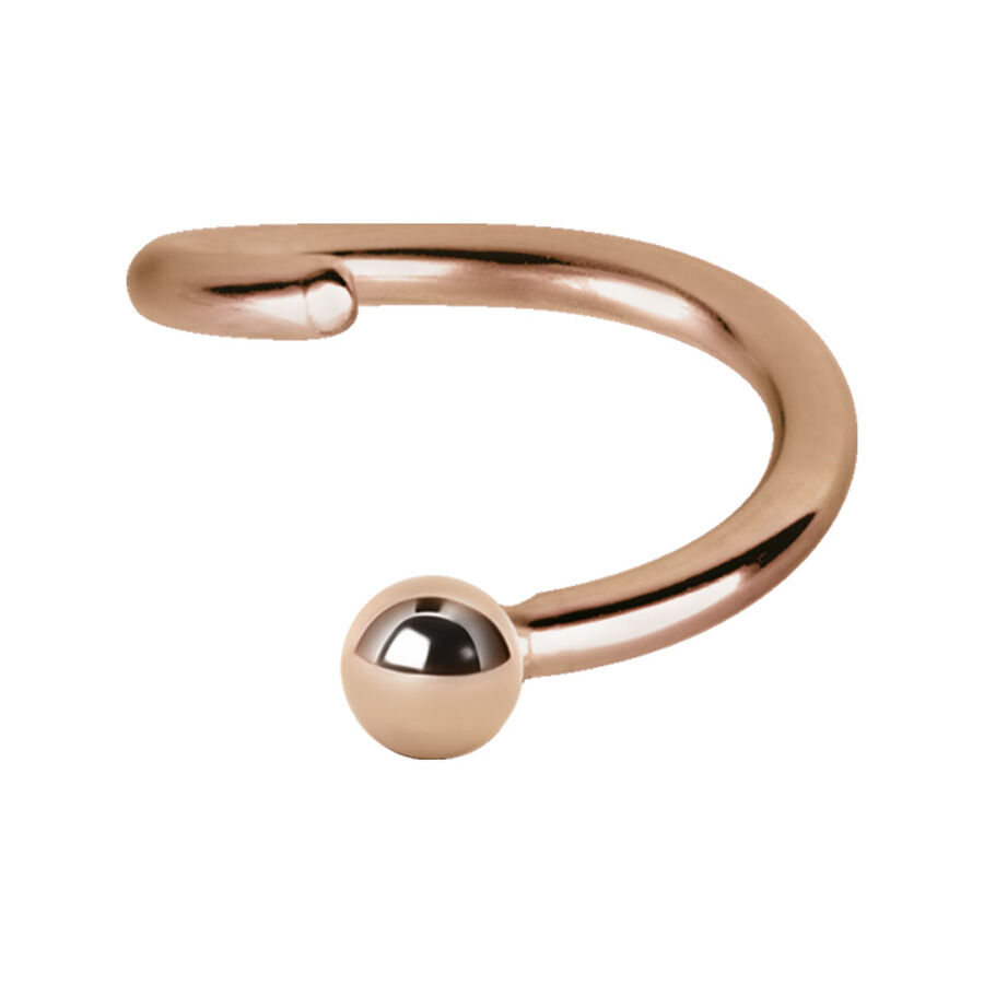 Roségoldener Continuous Ball Closure Ring aus Chirurgenstahl mit Kugelverschluss auf weißem Hintergrund