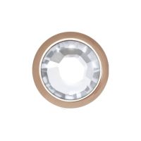 Runder Piercingaufsatz aus Titan in Roségold mit kristallklarem Stein, 5,0 mm