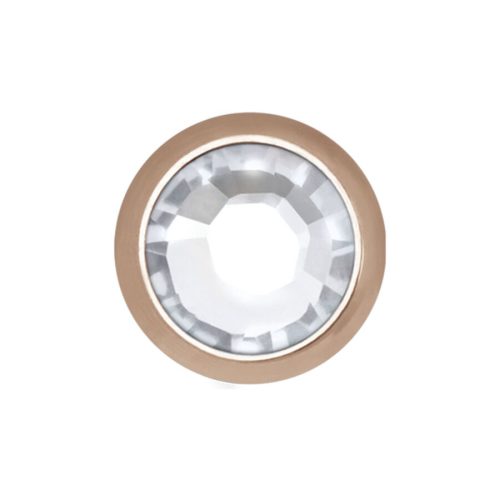 Runder Piercingaufsatz aus Titan in Roségold mit kristallklarem Stein, 5,0 mm