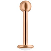 Roségoldenes Titan Labret mit Außengewinde, 7,0 mm lang, auf weißem Hintergrund