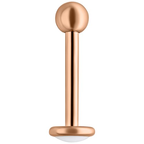 Roségoldenes Titan Labret mit Außengewinde, 7,0 mm lang, auf weißem Hintergrund