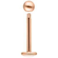 Labret-Piercing aus Titan in Roségold mit Außengewinde, Länge 7,0 mm