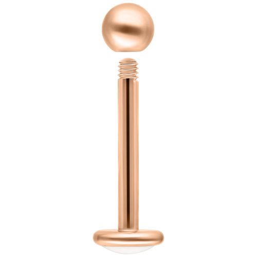 Labret-Piercing aus Titan in Roségold mit Außengewinde, Länge 7,0 mm
