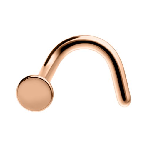 Roségoldener Titan Nasenstecker mit rundem Kopf auf weißem Hintergrund