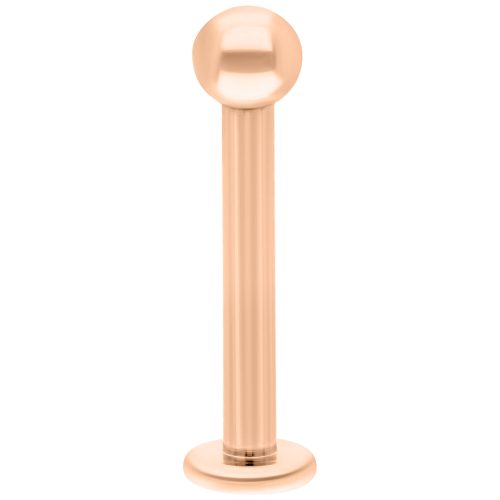Roségold Titan Labret mit 7 mm Länge und 2,5 mm Kugel auf weißem Hintergrund