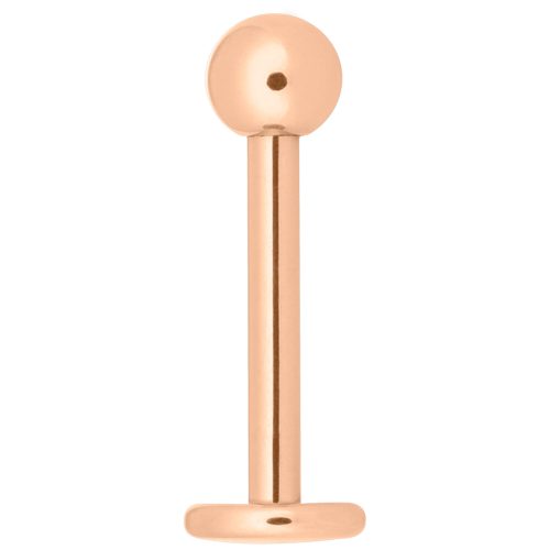 Roségoldenes Micro Labret mit Kugel auf weißem Hintergrund
