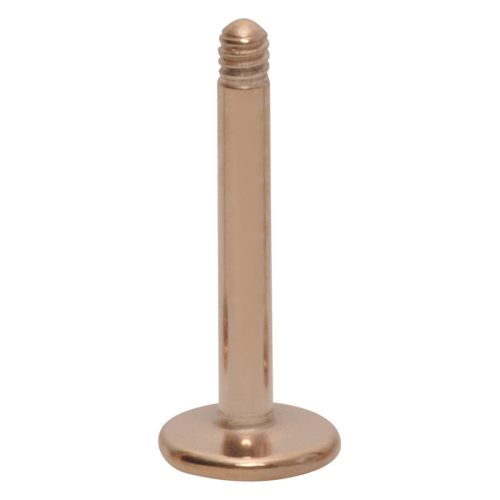 Roségoldenes Labret mit Außengewinde auf weißem Hintergrund