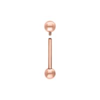 Roségoldener Mikro Barbell aus Titan, Außengewinde, weißer Hintergrund