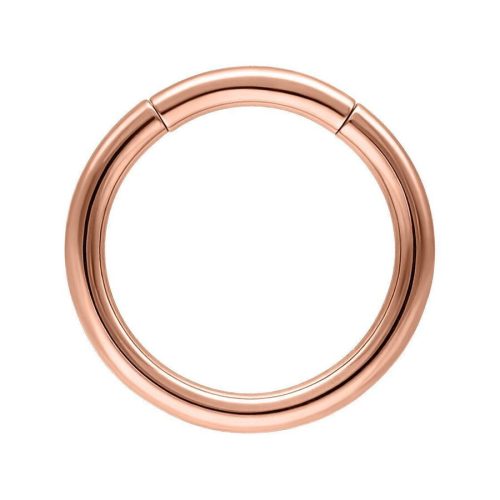 Segmentring in Roségold mit 10mm Durchmesser auf weißem Hintergrund