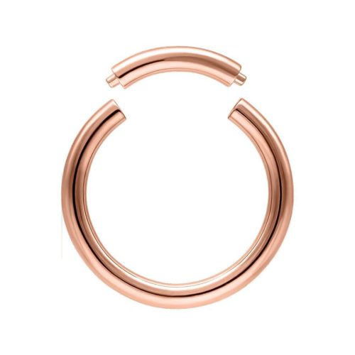 Roségoldener Segmentring aus Titan mit 1,6 mm Stärke und 10 mm Innendurchmesser auf weißem Hintergrund