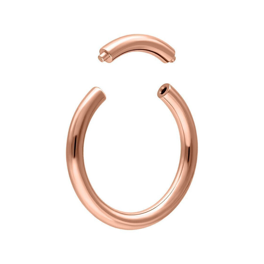 Roségold Segmentring aus Titan mit 1,6 mm Stärke auf weißem Hintergrund