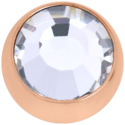Roségoldener Piercing-Aufsatz mit klarem facettiertem Kristall