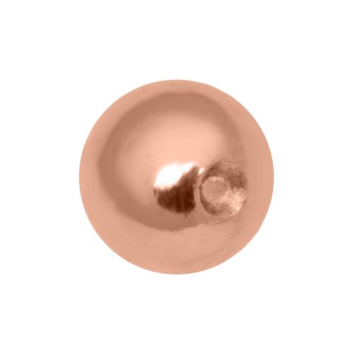 Roségoldener Clip in Ball aus Titan auf weißem Hintergrund