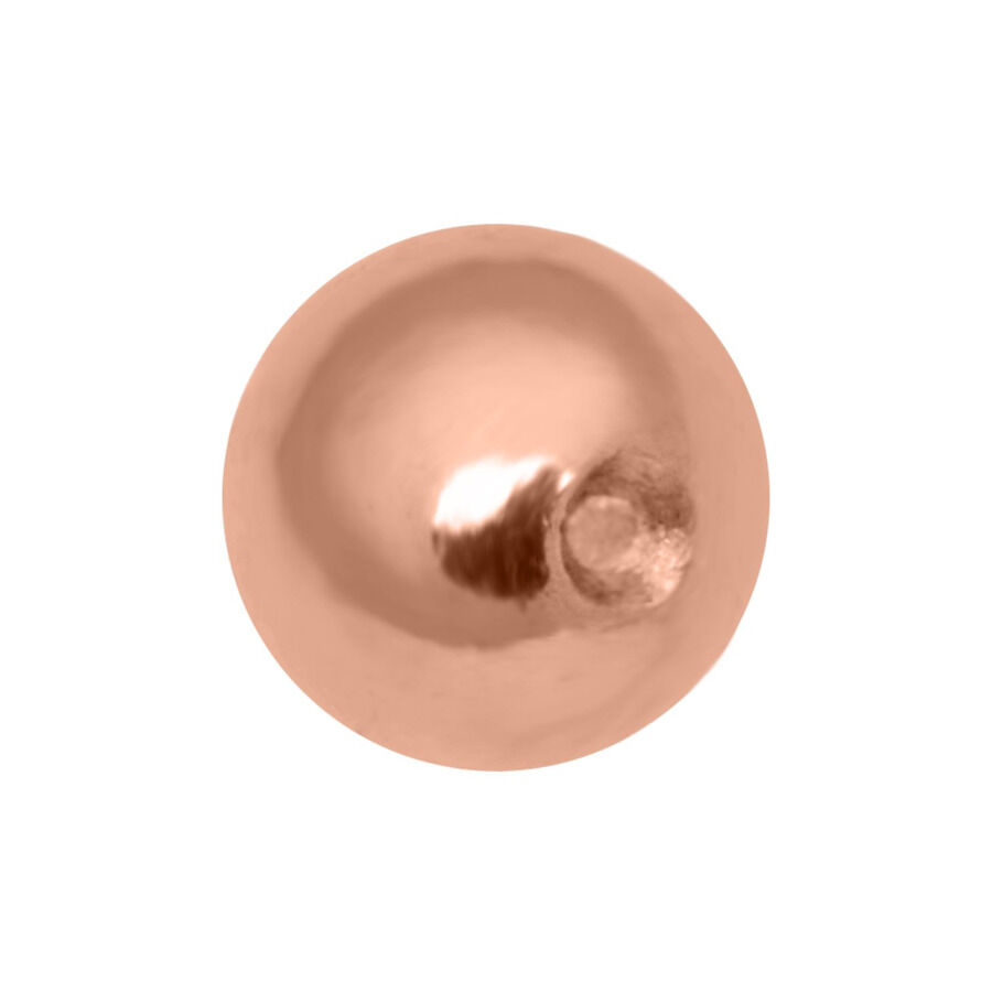 Roségoldener Clip in Ball aus Titan auf weißem Hintergrund
