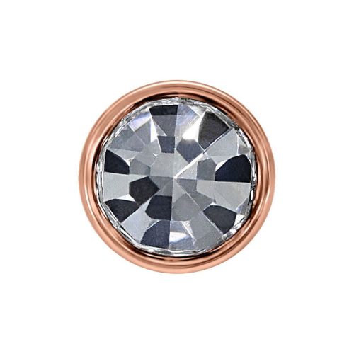Roségoldener Piercingaufsatz mit klarem Kristall, 3,0 mm Größe