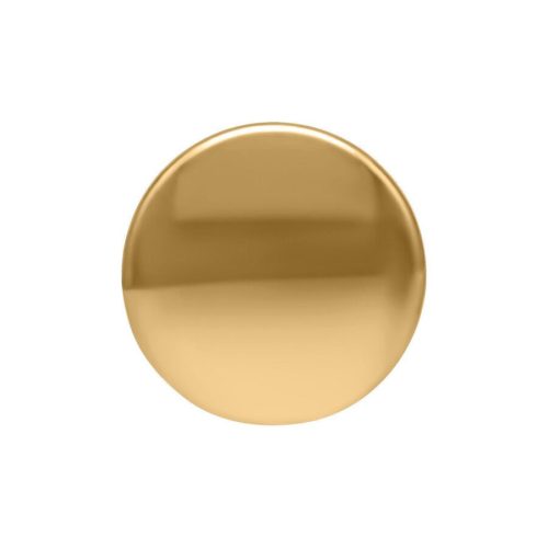 Goldener Triple Piercing Disc auf weißem Hintergrund, glänzende Oberfläche