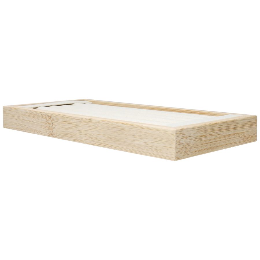 Rechteckiger schwarzer Ring Display aus Holz mit Wildcat-Logo