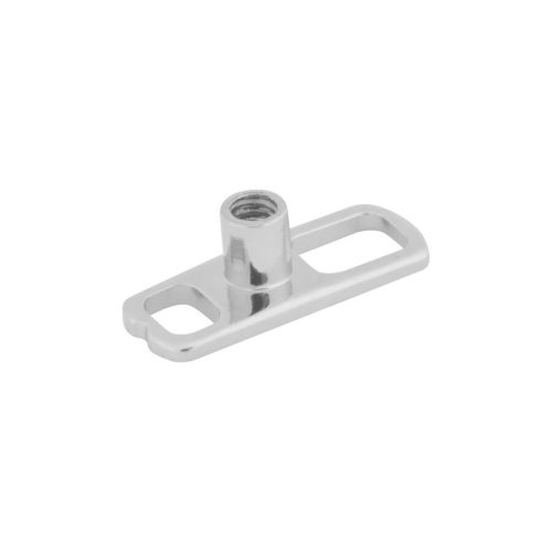 Silberner Dermal Anchor aus Titan, 2 mm Höhe, auf weißem Hintergrund