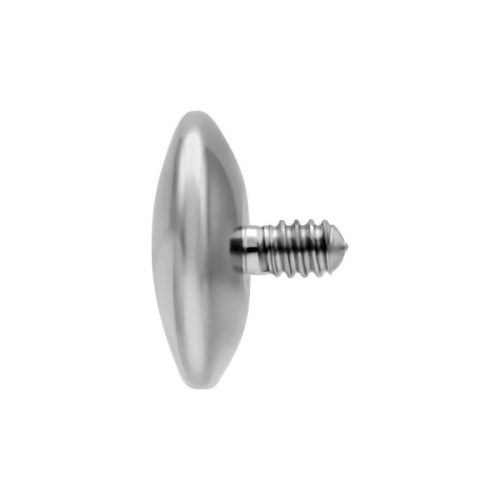 Silberner Titan Piercing Disc mit Außengewinde auf weißem Hintergrund