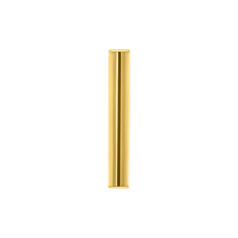 Goldenes Piercing mit Innengewinde auf weißem Hintergrund, 16mm Länge