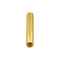 Goldener Stab mit Innengewinde, 16 mm Länge, auf weißem Hintergrund