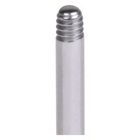Silbernes Micro Labret aus Titan mit Außengewinde auf weißem Hintergrund