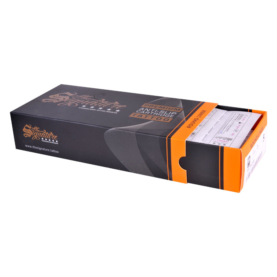Schwarze Box mit orangefarbenem Rand für Round Liner Cartridges von Wildcat