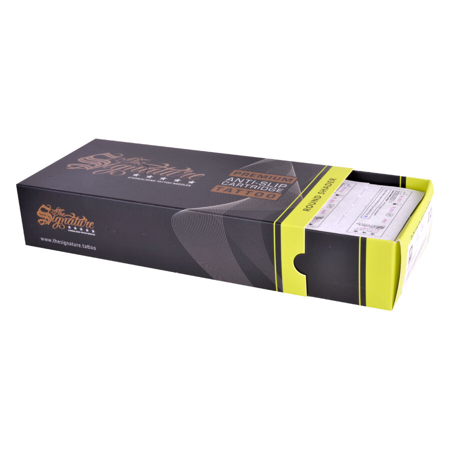 Schwarze Verpackung mit gelben Akzenten für Round Shader Cartridges von Wildcat