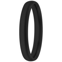Schwarzer Ring aus Chirurgenstahl, Größe 17,0 mm, auf weißem Hintergrund